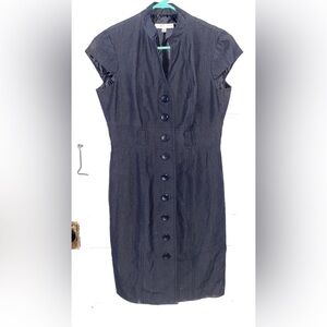 Navy blue button up dress